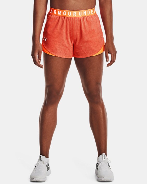 Women's UA Play Up Shorts 3.0 Twist, Orange, pdpMainDesktop image number 0